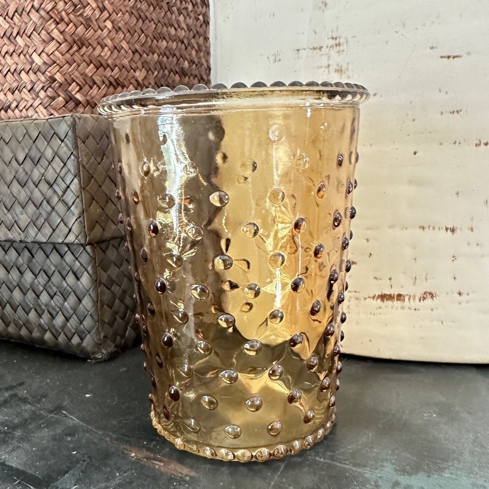 Hobnail Light Brown Glass Vase - Picture 14 of 16